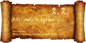 Kázmér Kinga névjegykártya
