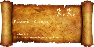 Kázmér Kinga névjegykártya