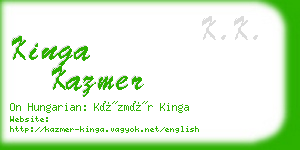 kinga kazmer business card